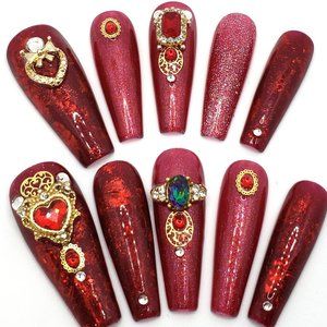 Long Coffin Gel Press on Nails